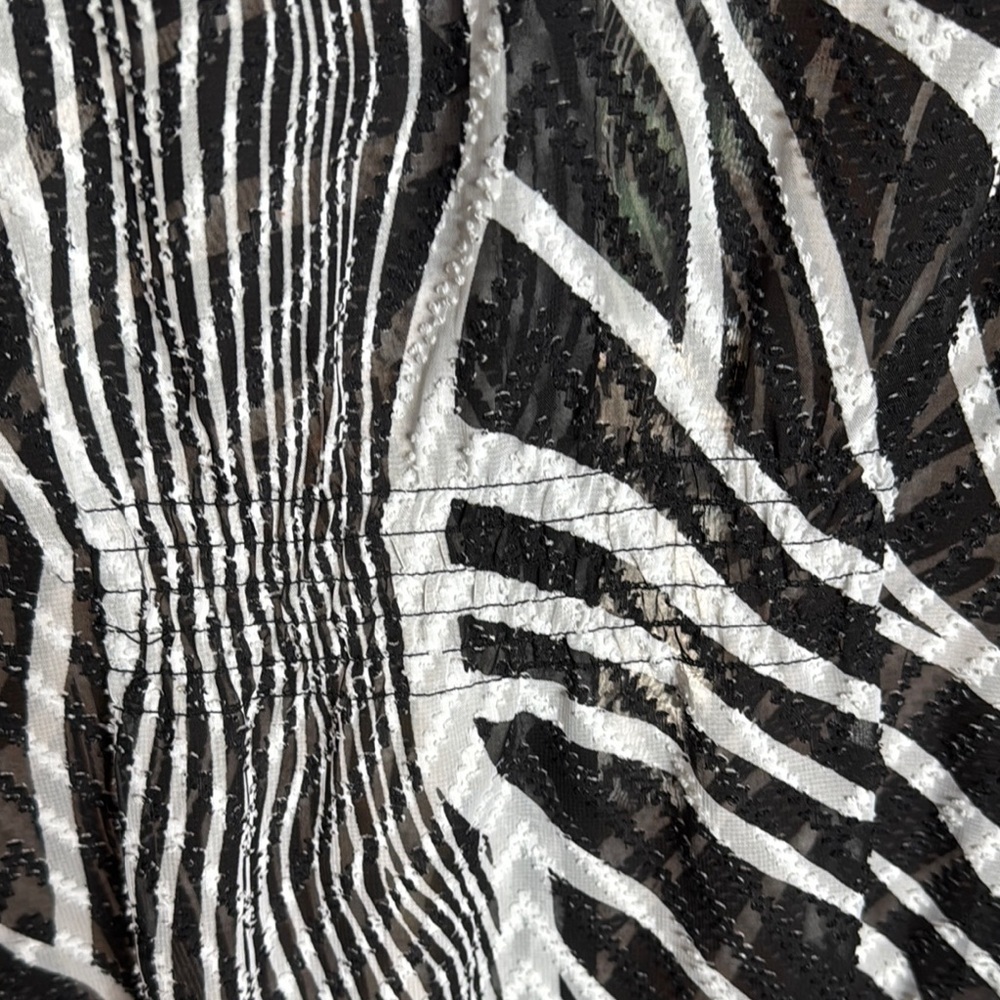 Allison Daley Zebra Print Textured Sheer Button Front Blouse Top 20W - Picture 9 of 9